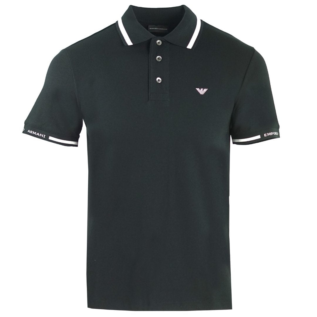 Emporio Armani Logo Black Tipped Polo Shirt