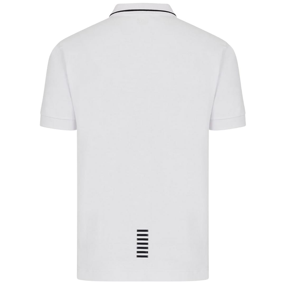 EA7 Branded Logo On Chest White Polo Shirt