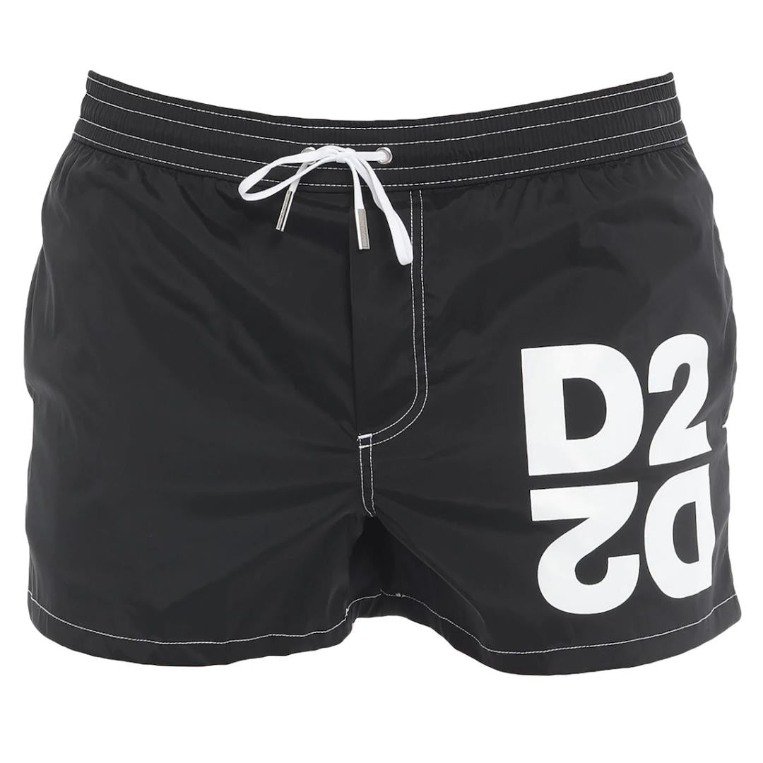 Dsquared2 Mirrored Logo Black Swim Shorts