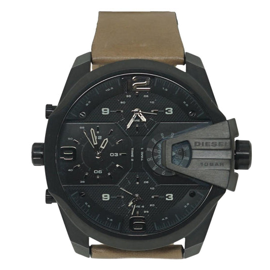 Diesel Mens Uber Chief Black Leather Watch