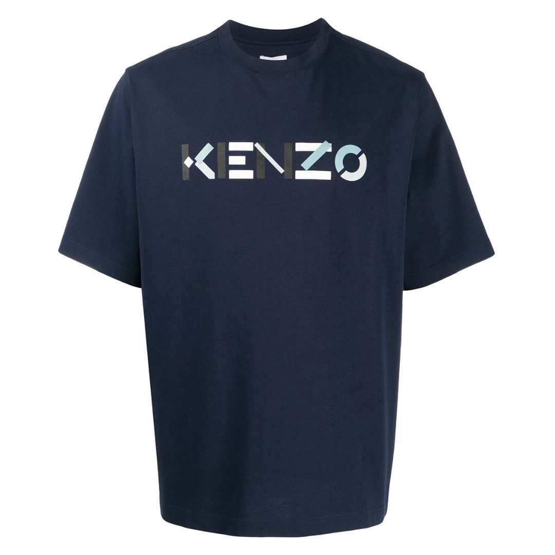 Kenzo Mens Multicolour Classic Logo Navy Oversized T-Shirt