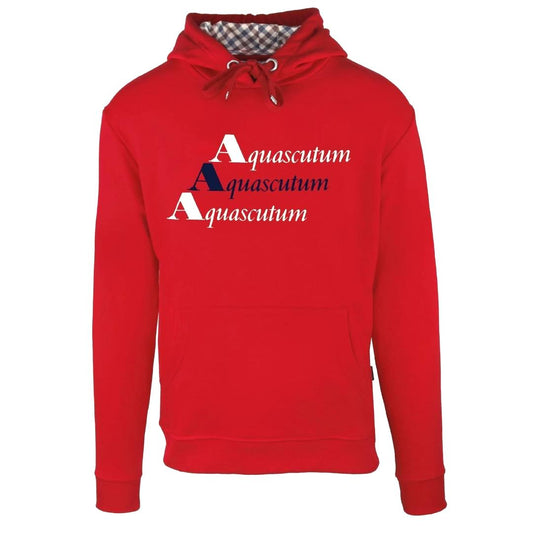 Aquascutum Triple Logo Red Hoodie