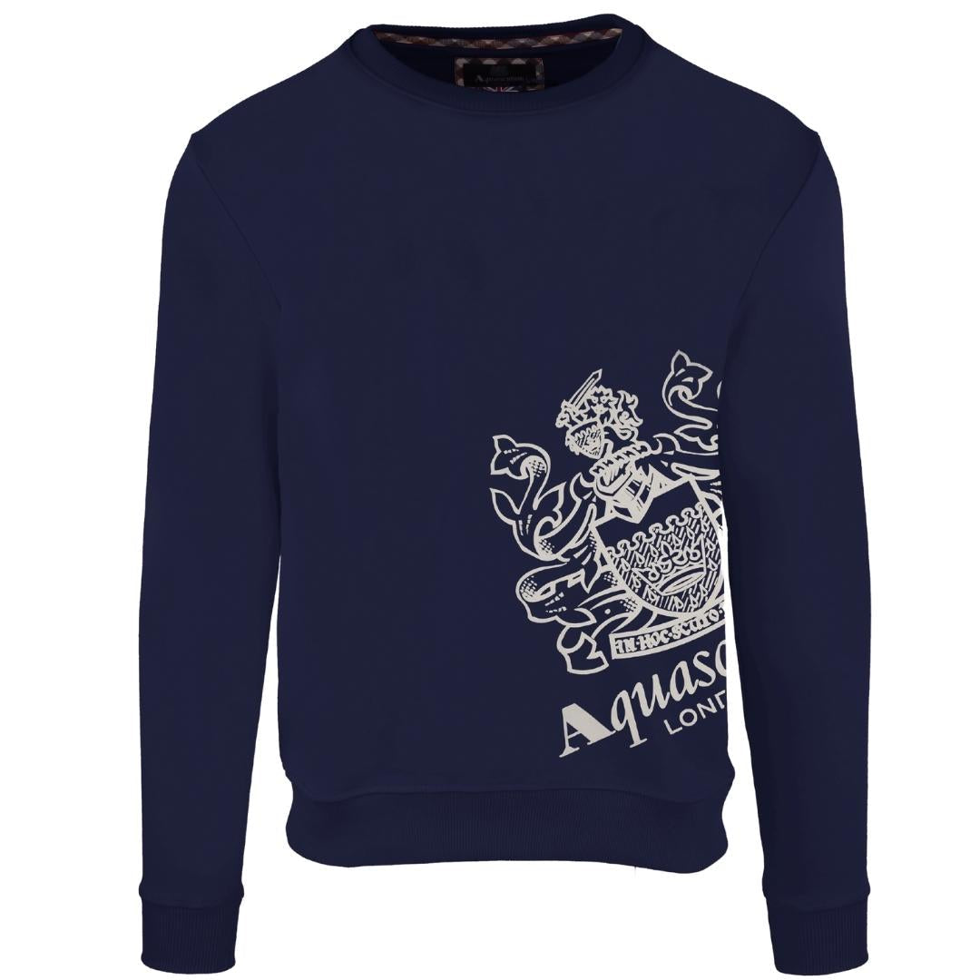 Aquascutum Aldis Side Logo Navy Blue Jumper