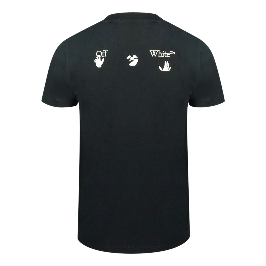 Off-White Embroidered Classic Hand Logo Black T-Shirt