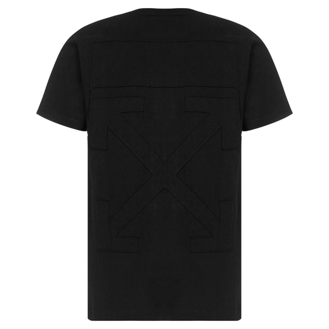 Off-White Sticthed Arrow Logo Black T-Shirt