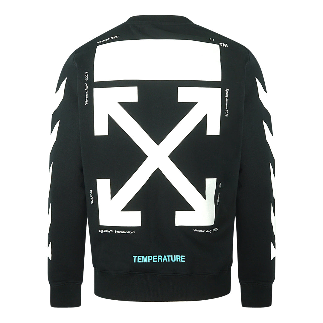 Off-White Diagonal Spray Monalisa Black Oversized Sweatshirt