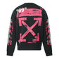 Off-White Pink Diagonal Stencil Arrows Black Sweatshirt