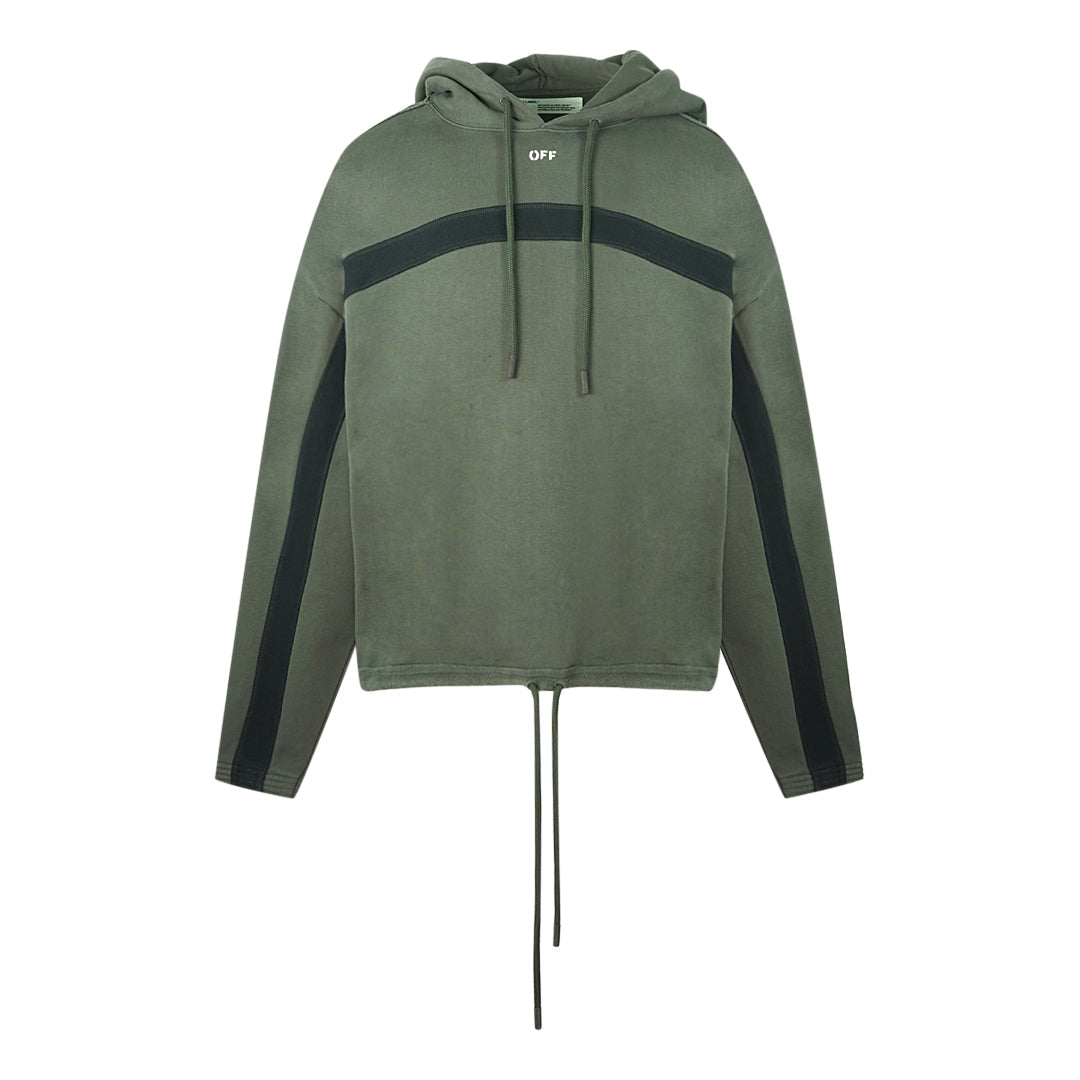 Off-White Black Chest Panel Green Hoodie