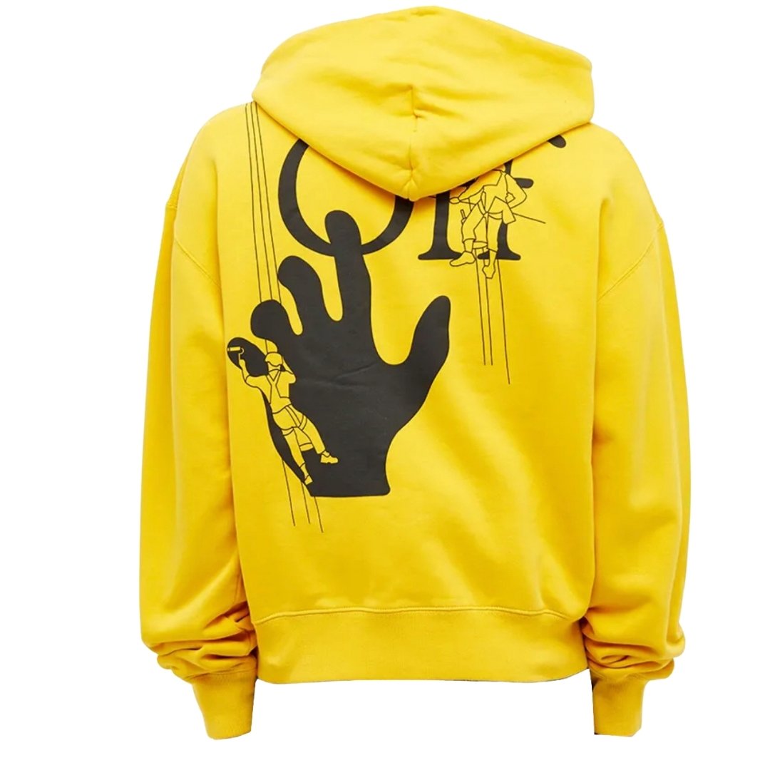 Yellow off clearance white hoodie