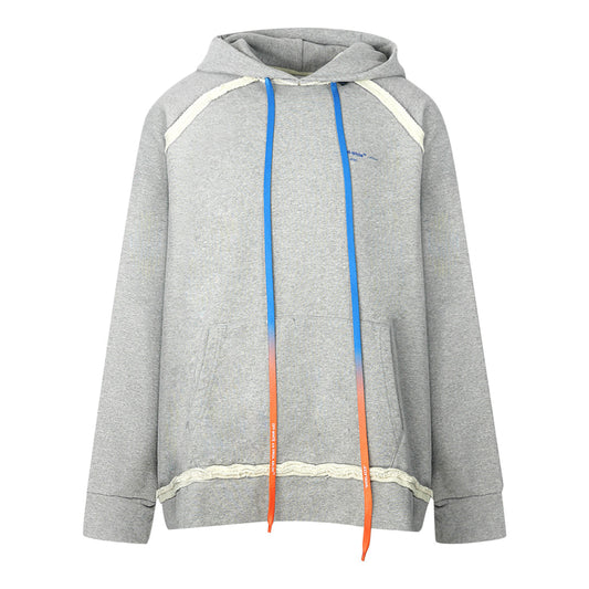 Off-White Long Drawstrings Grey Oversized Hoodie