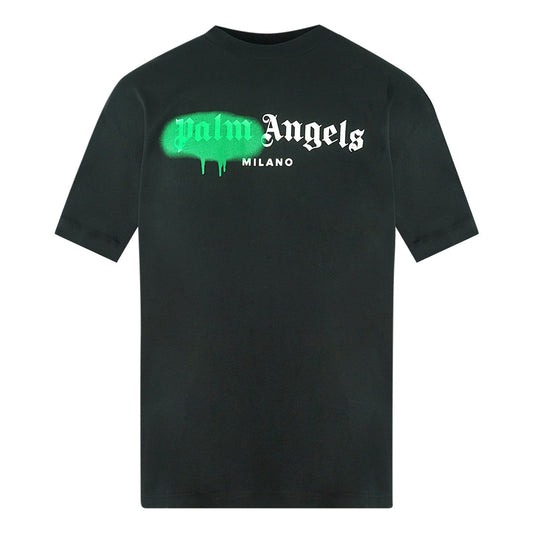 Palm Angels Milano Spray Paint Logo Black T-Shirt