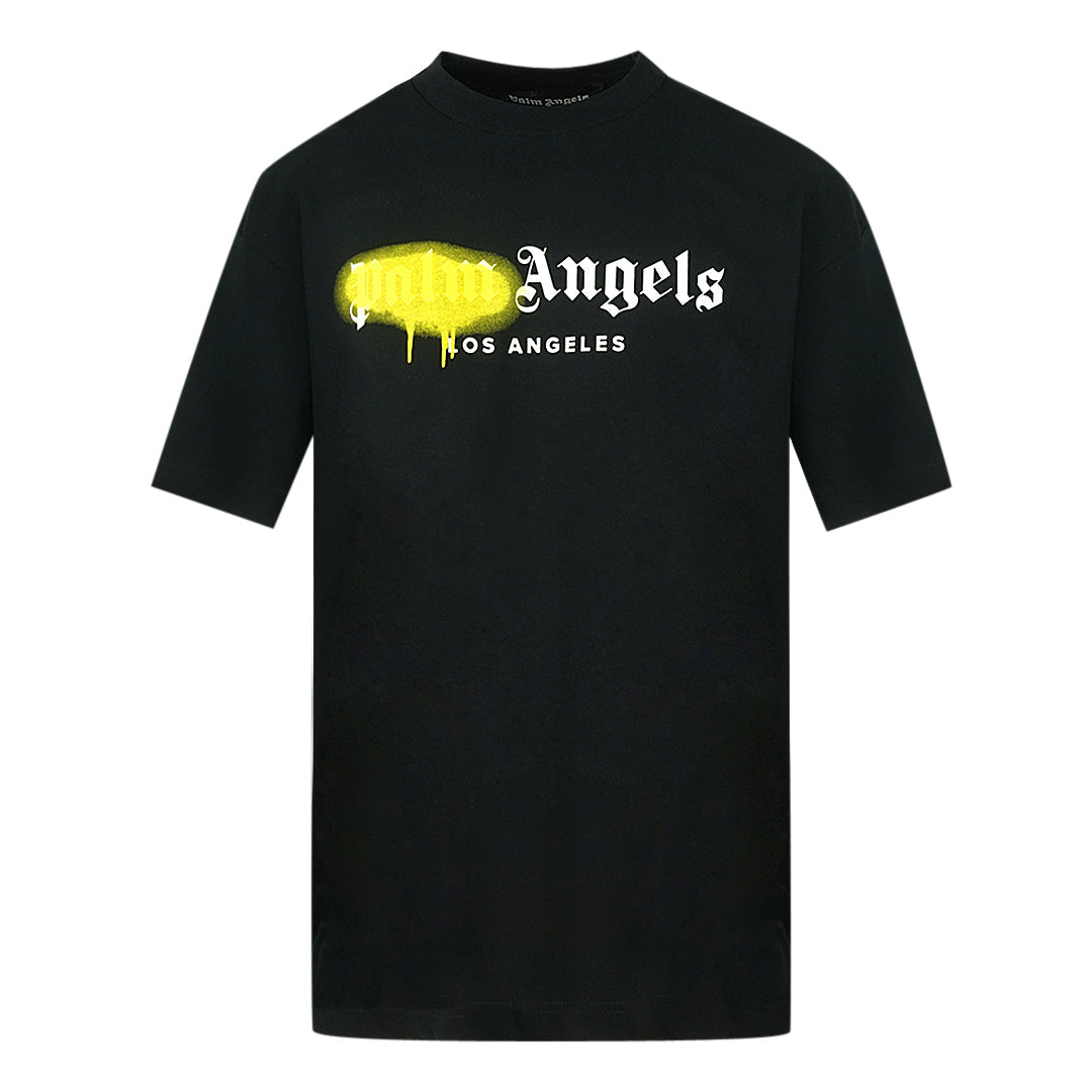 Palm Angels LA Spray Paint Logo Black T-Shirt