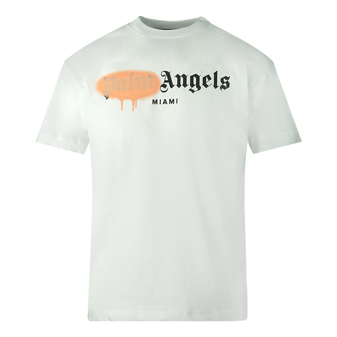 Palm Angels Miami Spray Paint Logo White T-Shirt