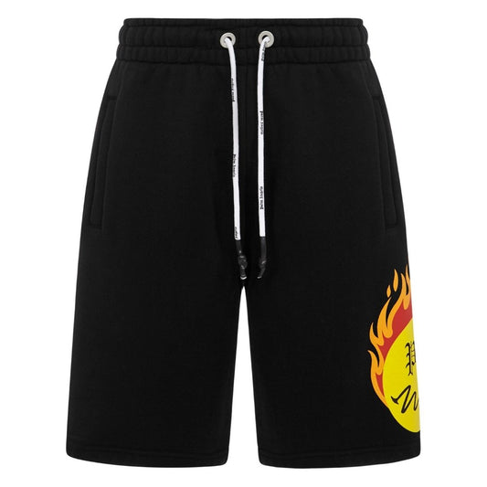 Palm Angels Flaming Emoji Black Shorts