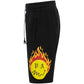 Palm Angels Flaming Emoji Black Shorts