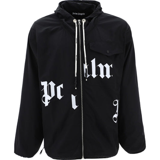 Palm Angels Broken Logo Windbreaker Black Jacket