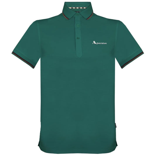 Aquascutum Brand Logo Green Polo Shirt