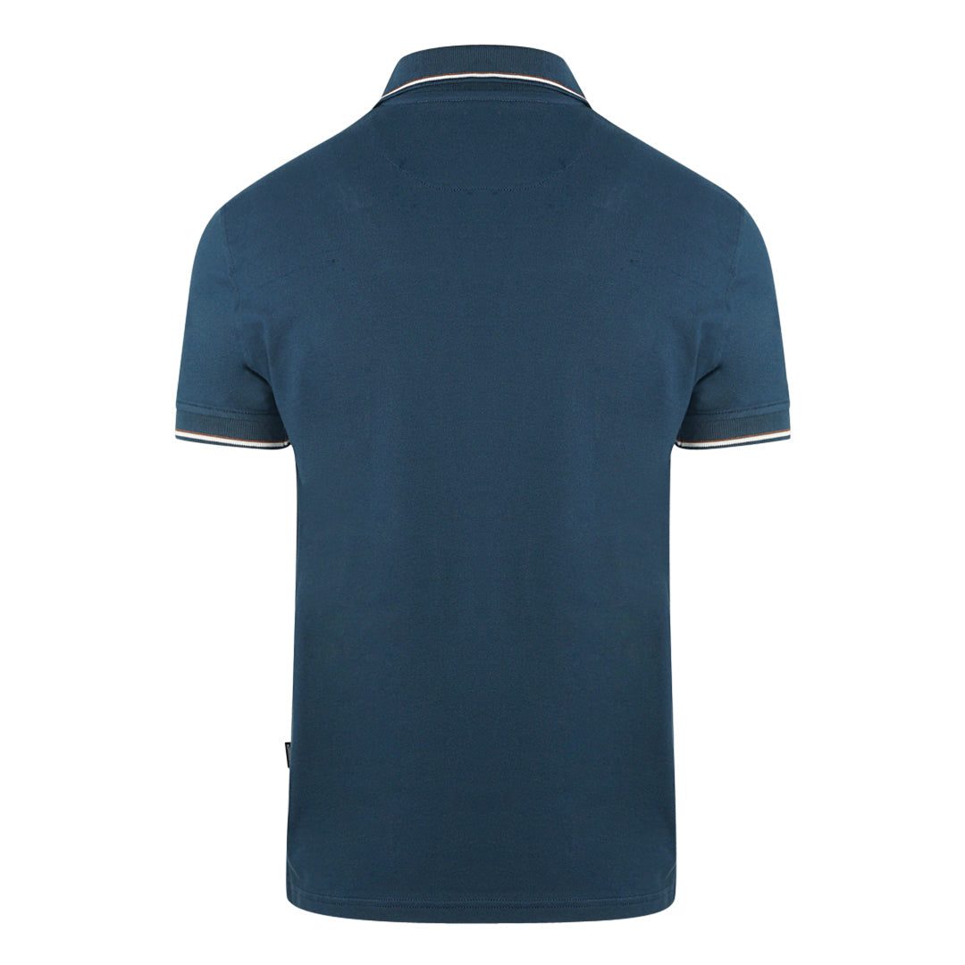 Aquascutum Tipped Collar Blue Polo Shirt