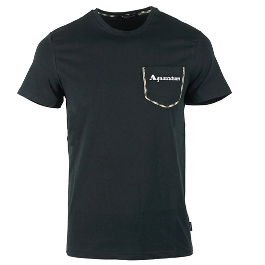 Aquascutum QMT022M0 02 Black T-Shirt - Style Centre Wholesale