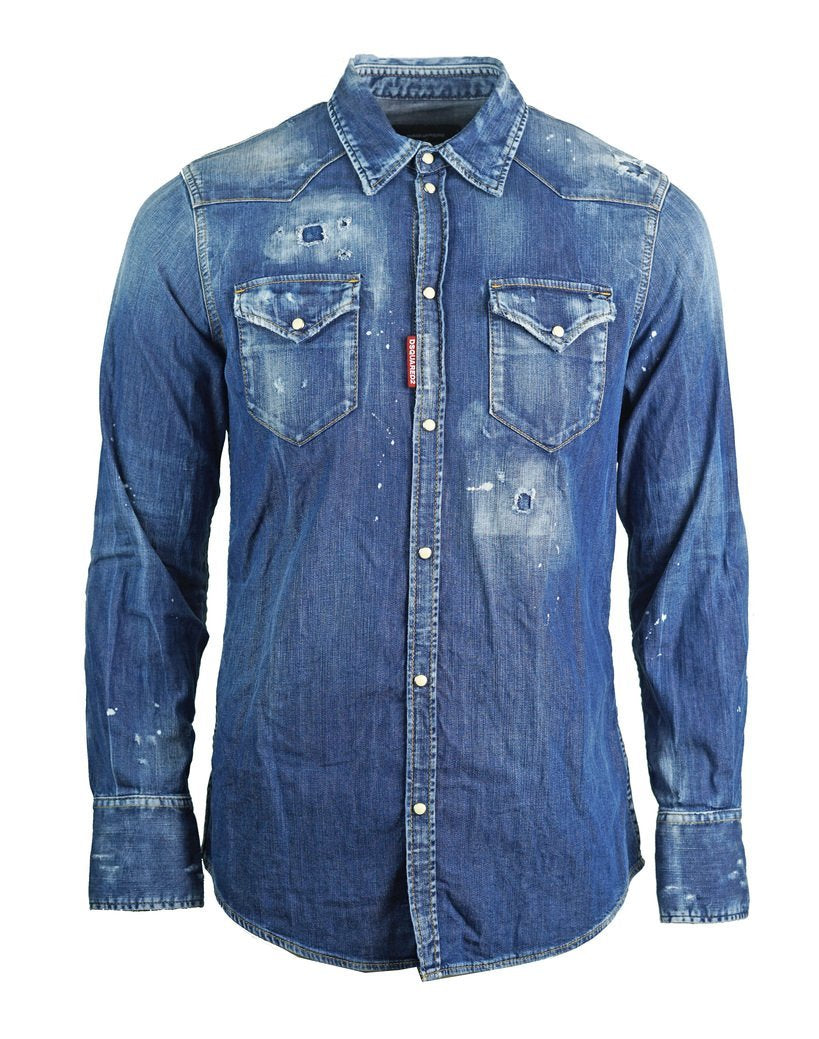 Dsquared2 S74DM0226470 Denim Shirt - Style Centre Wholesale