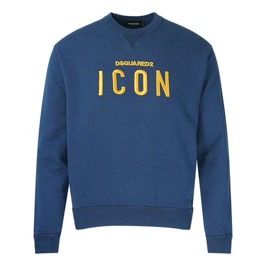 Dsquared2 Large Embroidered ICON Logo Blue Jumper