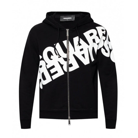 Dsquared2 Cool Fit Large Mirrored Logo Black Hoodie