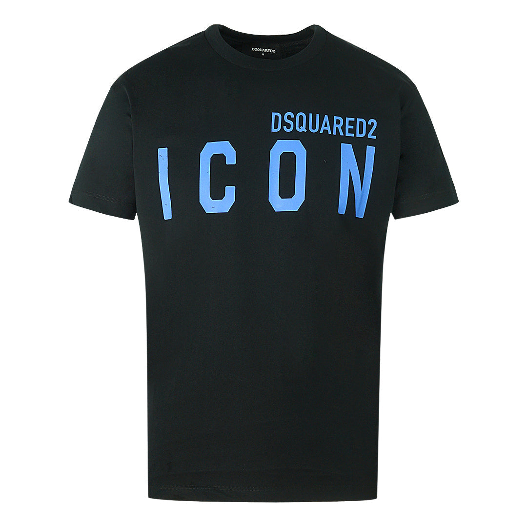 Dsquared2 Blue Icon Logo Black T-Shirt
