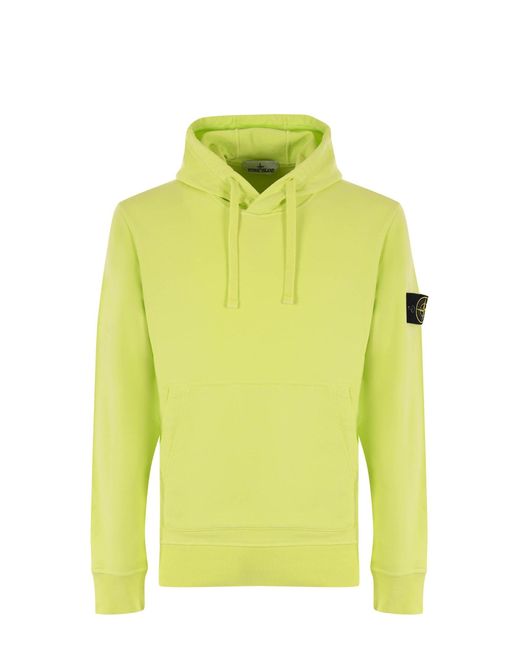 Stone Island Cotton Hoodie In Green