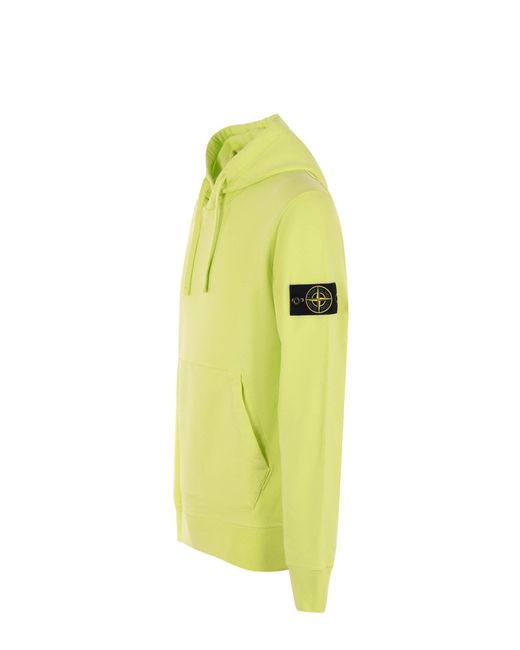 Stone Island Cotton Hoodie In Green