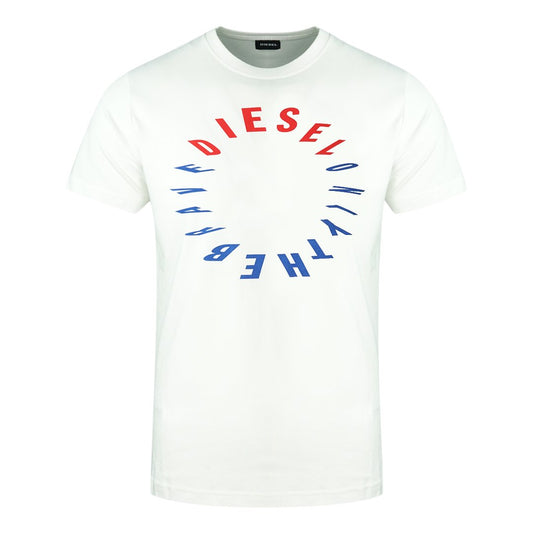 Diesel T-Diego-Y2 Circular Logo White T-Shirt