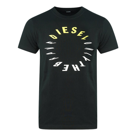 Diesel T-Diego-Y2 Circular Logo Black T-Shirt