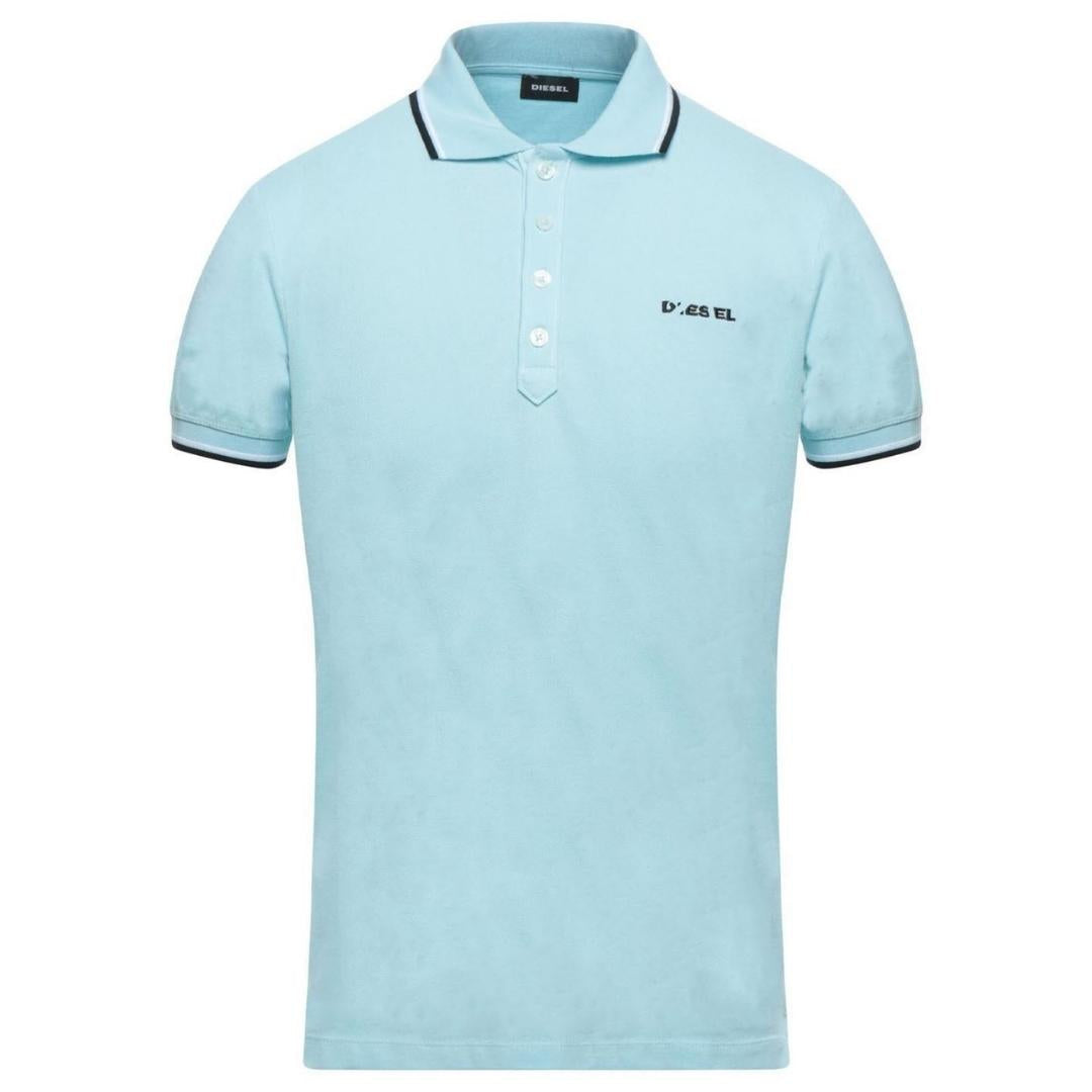 Diesel T-Randy-Broken Light Blue Polo Shirt