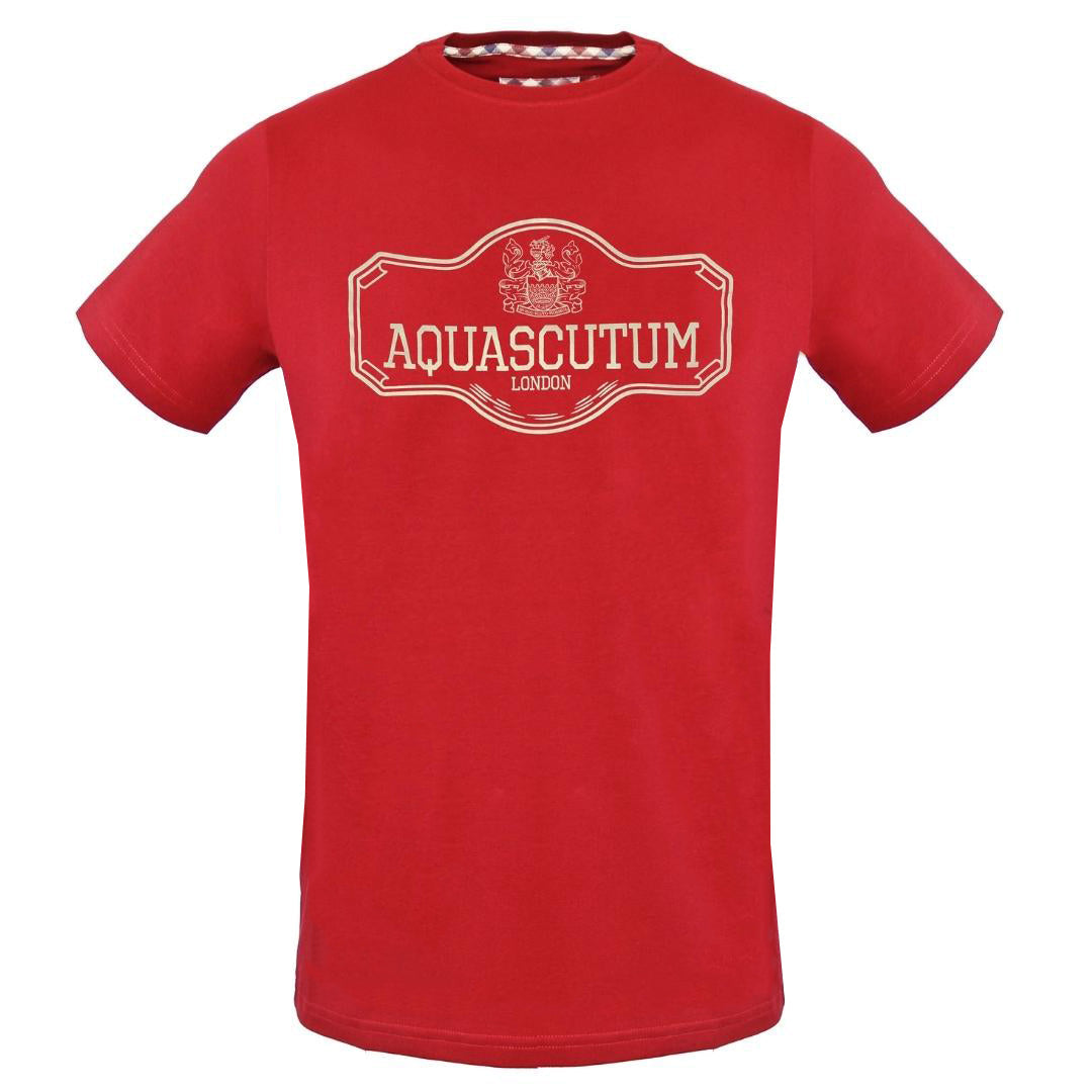 Aquascutum Sign Post Logo Red T-Shirt