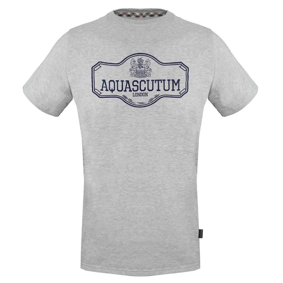 Aquascutum Sign Post Logo Grey T-Shirt