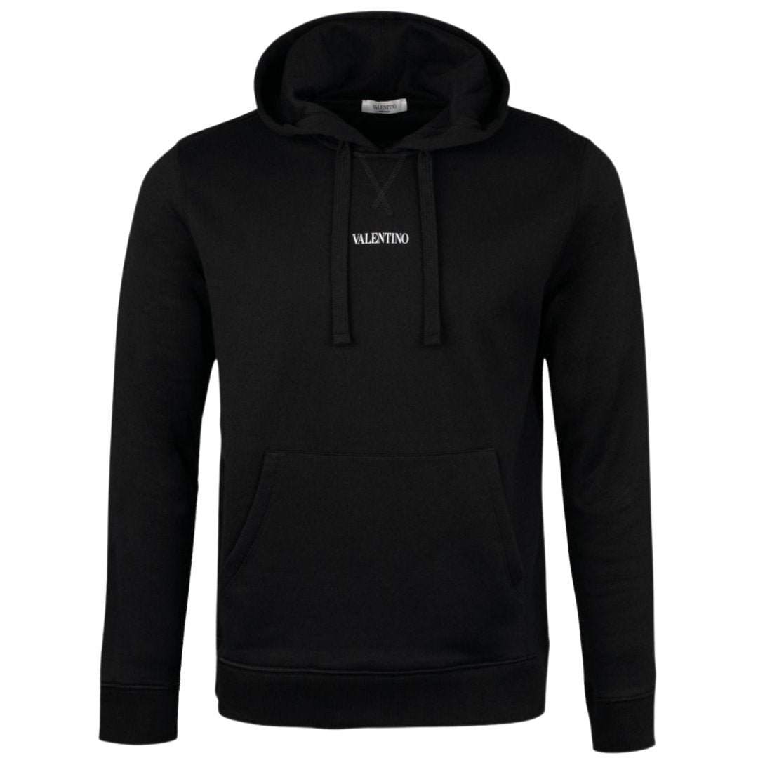 Valentino Chest Logo Black Hoodie